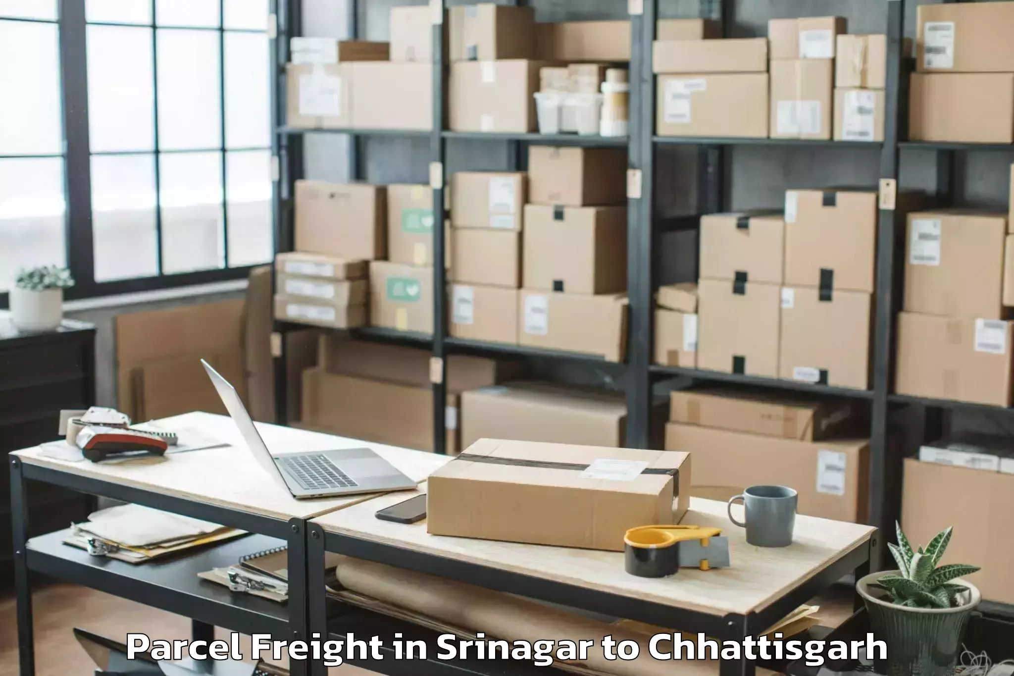 Reliable Srinagar to Abhanpur Parcel Freight